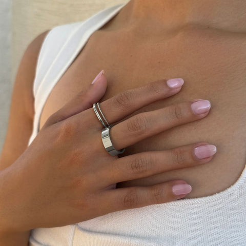 Tarnish Resistant Silver 3-Ring Set