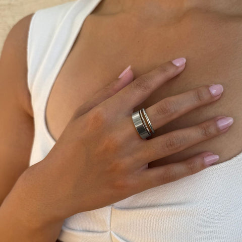 Tarnish Resistant Silver 3-Ring Set