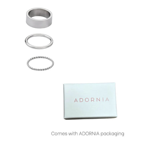 Tarnish Resistant Silver 3-Ring Set