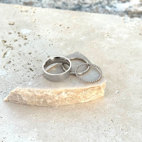 Tarnish Resistant Silver 3-Ring Set