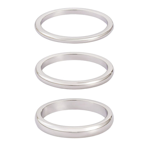 Tarnish Resistant Silver Stacking Band Set