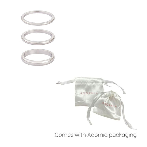 Tarnish Resistant Silver Stacking Band Set