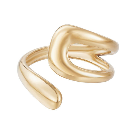 Tarnish Resistant 18k Gold Plated Open Bands Ring