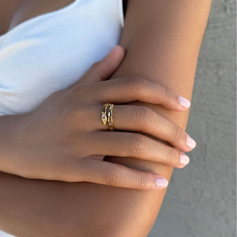 14k Gold Plated Snake Wrap Ring