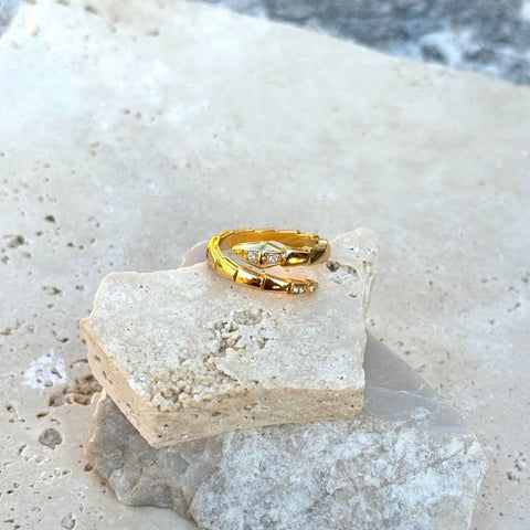 14k Gold Plated Snake Wrap Ring