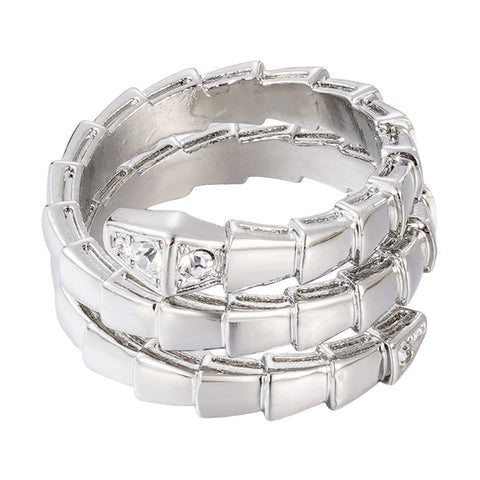 Silver Plated Snake Double Wrap Ring