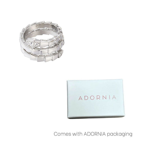 Silver Plated Snake Double Wrap Ring