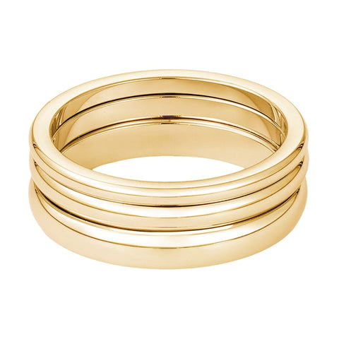Tarnish Resistant 18k Gold Plated Stacking Band Set