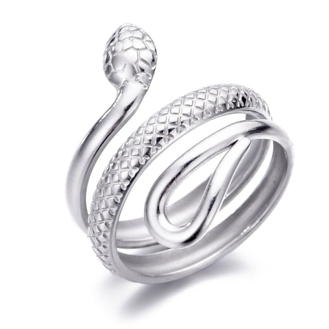 Tarnish Resistant Silver Curvy Snake Ring