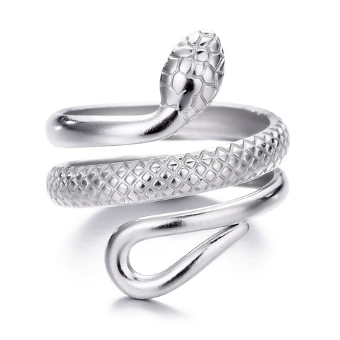 Tarnish Resistant Silver Curvy Snake Ring