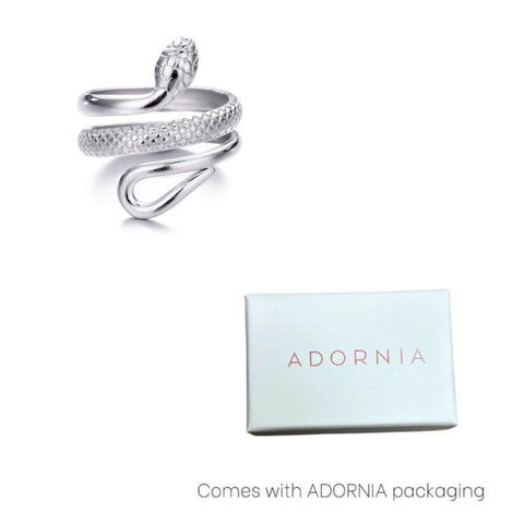 Tarnish Resistant Silver Curvy Snake Ring