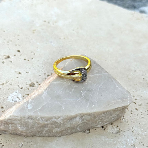 14k Gold Plated Buckle Ring