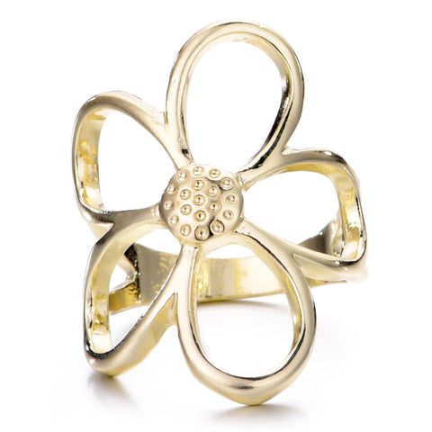 Gold Plated Flower Outline Ring