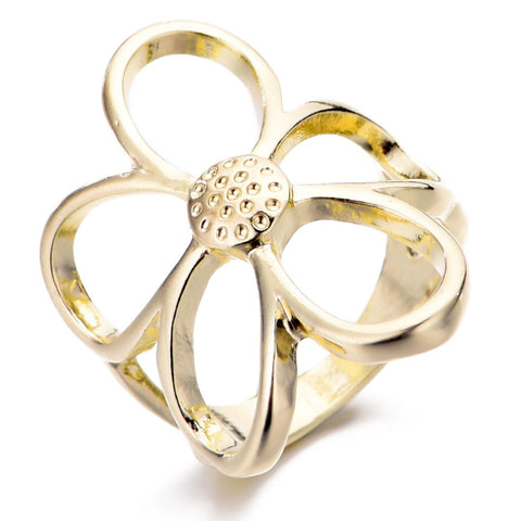 Gold Plated Flower Outline Ring