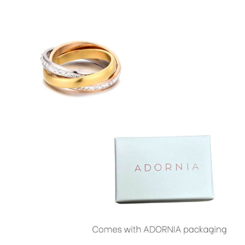 Tarnish Resistant Two-Tone CZ Rolling Eternity Bands