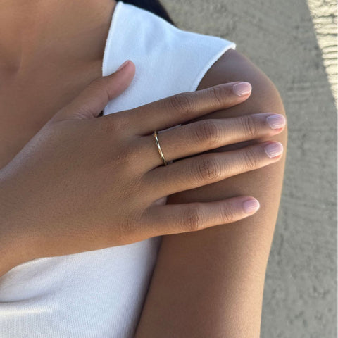 Gold Plated 10-Ring Hammered Band Set