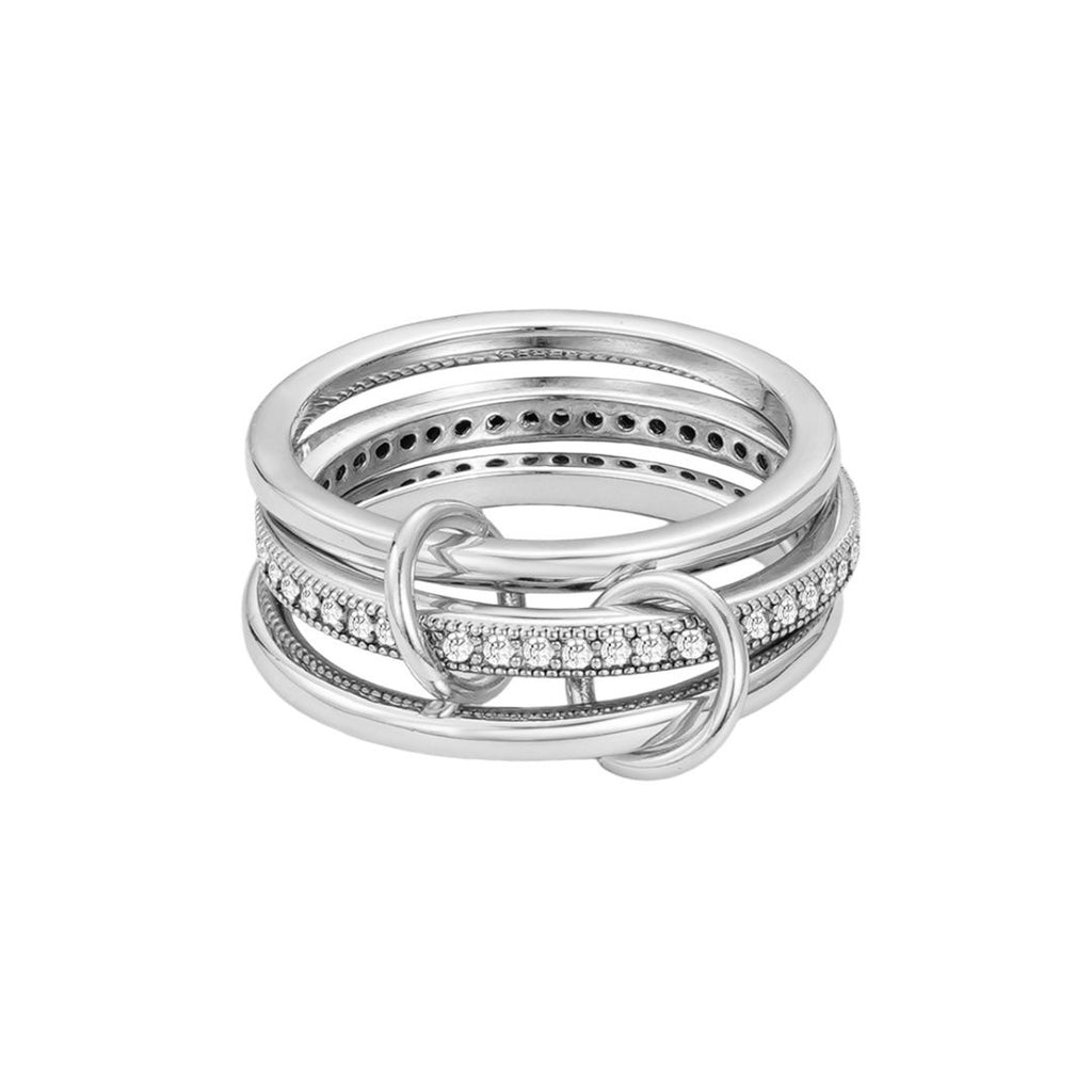 Silver Plated Connected 3-Piece Ring Stack