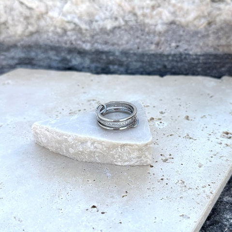 Silver Plated Connected 3-Piece Ring Stack
