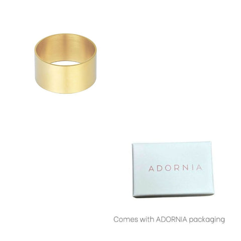 Tarnish Resistant 18k Gold Plated Tall Band