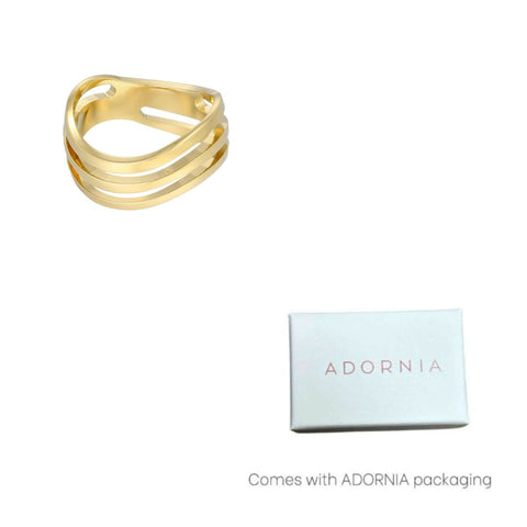 Tarnish Resistant 18k Gold Plated Wave Band
