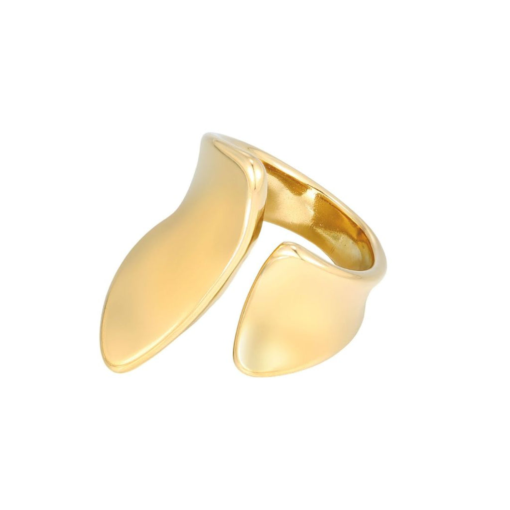 Tarnish Resistant 18k Gold Plated Open Columns Ring