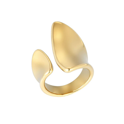 Tarnish Resistant 18k Gold Plated Open Columns Ring