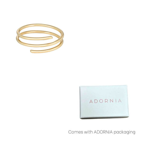 14k Gold Plated Adjustable Coil Wrap Ring