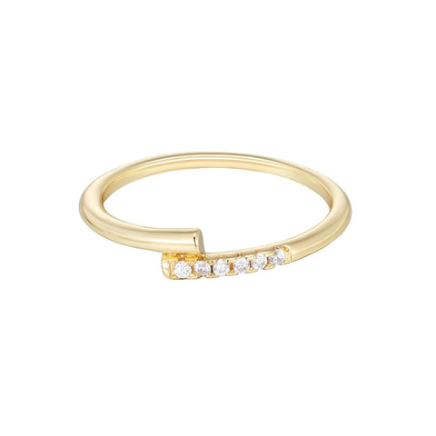 14k Gold Plated CZ Overlap Band