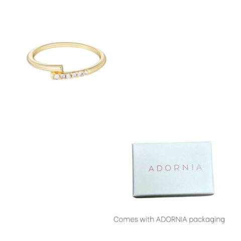 14k Gold Plated CZ Overlap Band