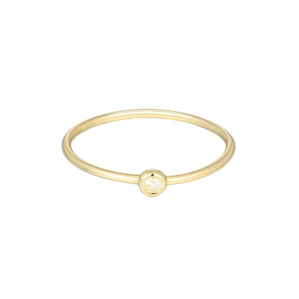 Single Natural Diamond 14k Gold Plated Band