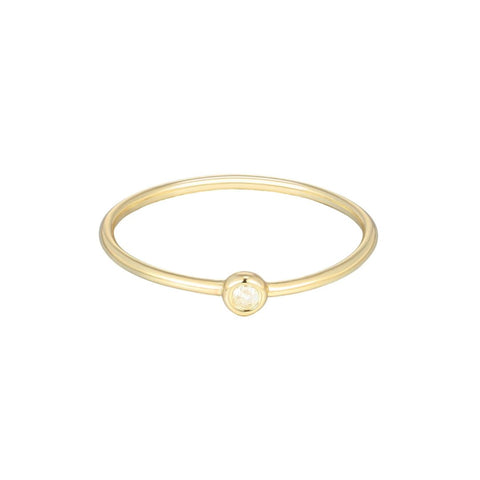 Single Natural Diamond 14k Gold Plated Band