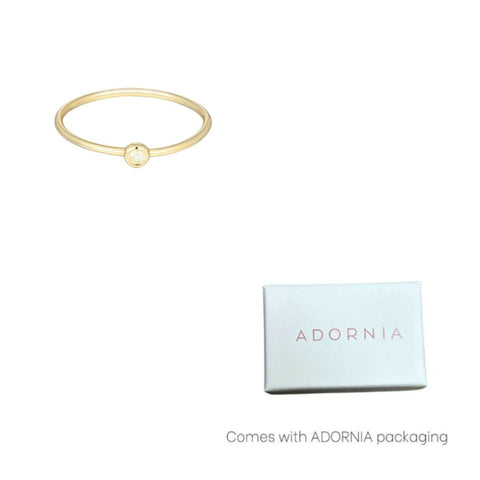 Single Natural Diamond 14k Gold Plated Band