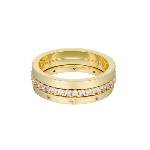 14k Gold Plated 3-Band CZ Set