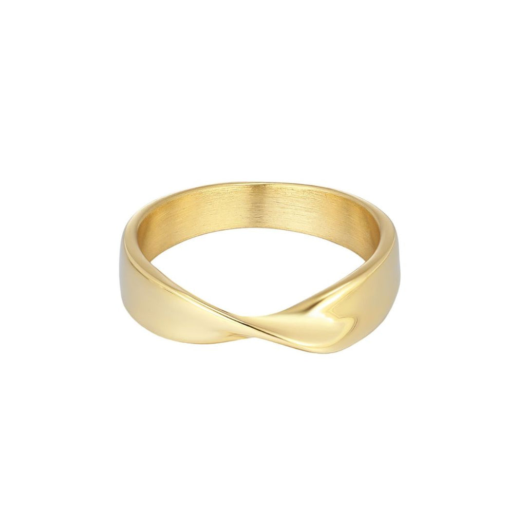 Tarnish Resistant 18k Gold Plated Twist Ring Band