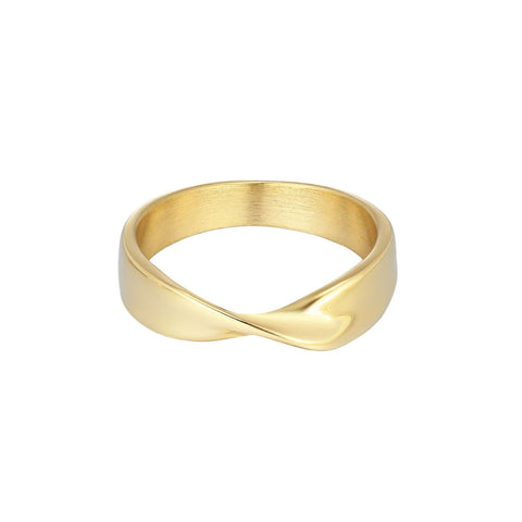 Tarnish Resistant 18k Gold Plated Twist Ring Band