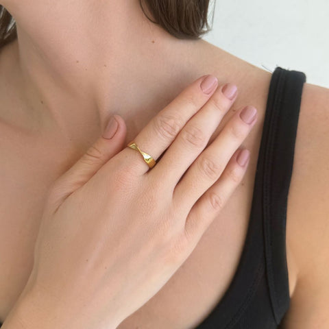 Tarnish Resistant 18k Gold Plated Twist Ring Band