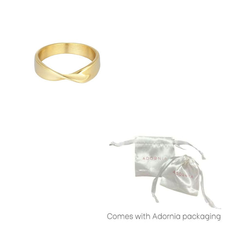 Tarnish Resistant 18k Gold Plated Twist Ring Band