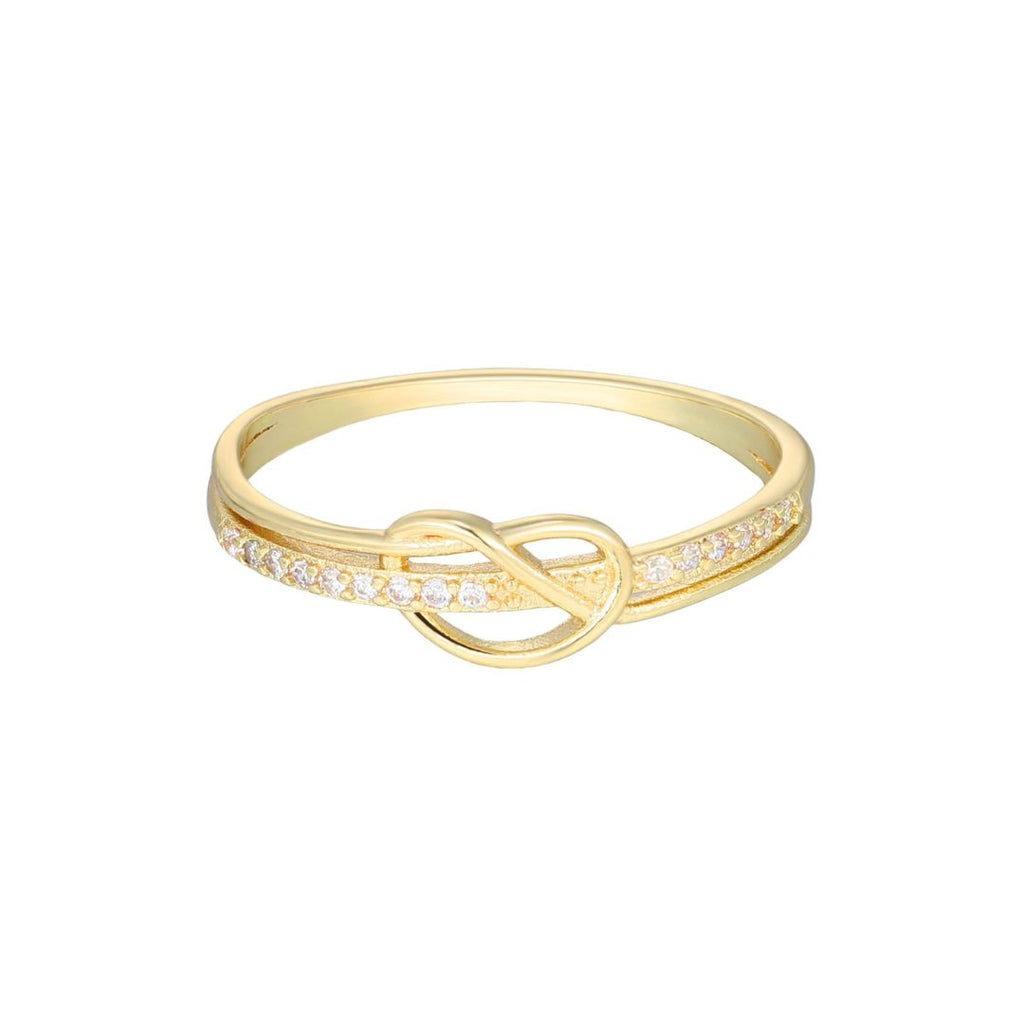 14k Gold Plated Knot CZ Ring
