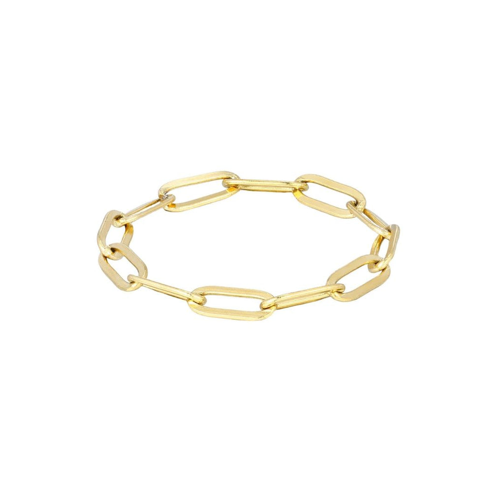 Tarnish Resistant 18k Gold Plated Flexible Paperclip Link Ring