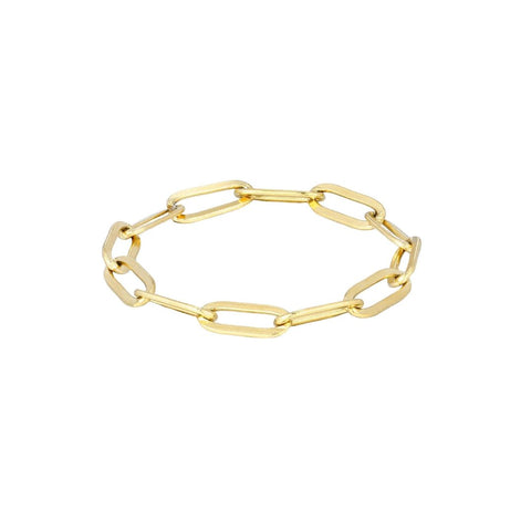 Tarnish Resistant 18k Gold Plated Flexible Paperclip Link Ring