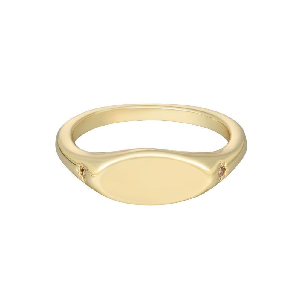 14k Gold Plated Marquis CZ Pinky Ring