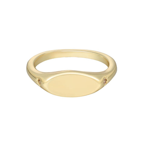 14k Gold Plated Marquis CZ Pinky Ring