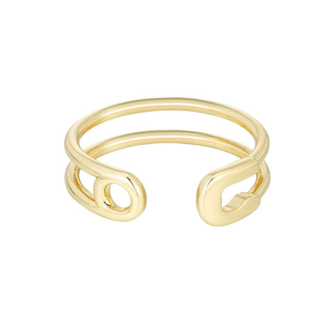 14k Gold Plated Adjustable Safety Band Ring