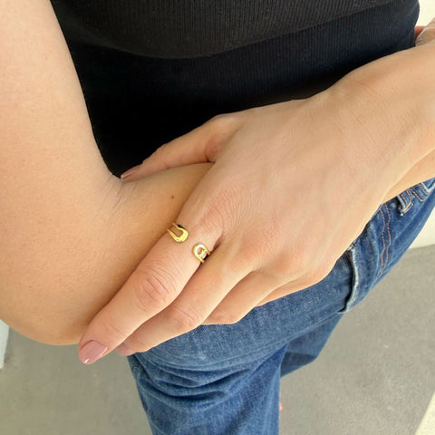 14k Gold Plated Adjustable Safety Band Ring