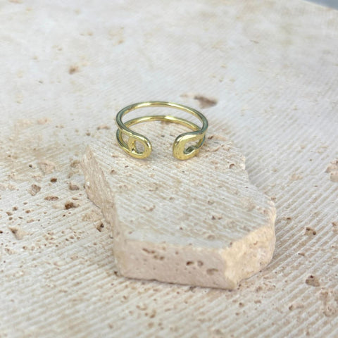 14k Gold Plated Adjustable Safety Band Ring