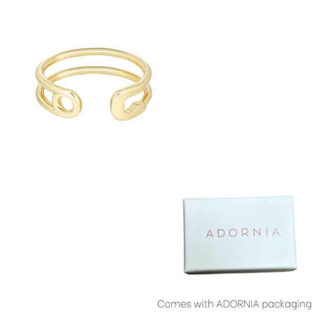 14k Gold Plated Adjustable Safety Band Ring