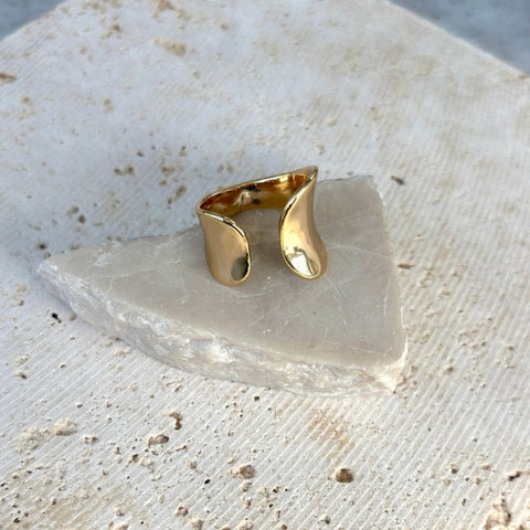 Tarnish Resistant 18k Gold Plated Split Statement Ring