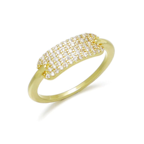 14k Gold Plated CZ Plate Ring