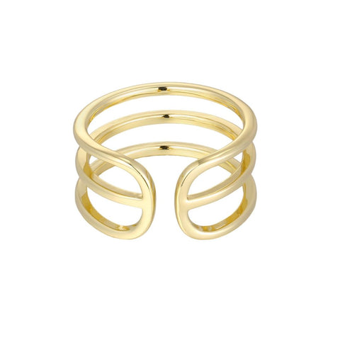 14k Gold Plated Adjustable 3-Band Ring