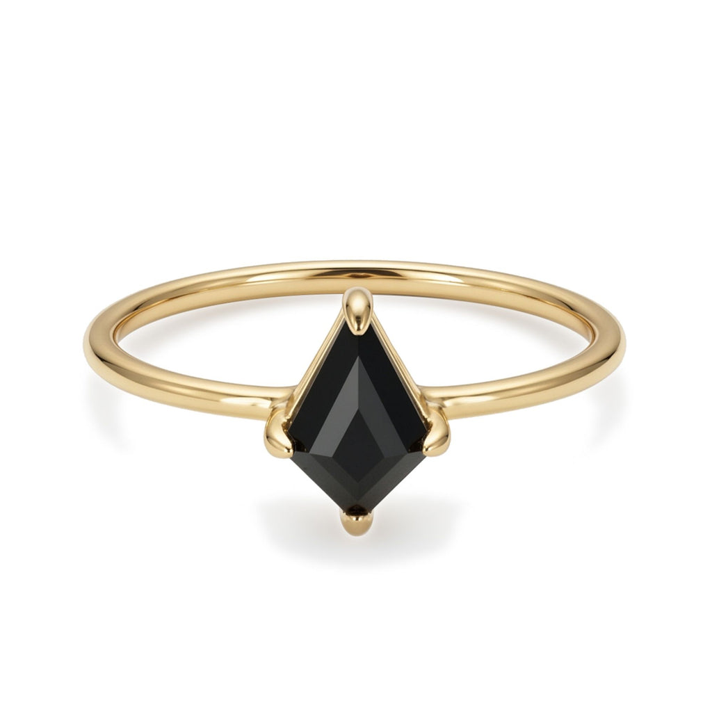 14k Gold Plated Kite Onyx Ring
